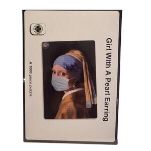 VIKING LAIR GIRL WITH PEARL EARRING QUARANTINE MASK 1000 PC PUZZLE - COLLECTORS
